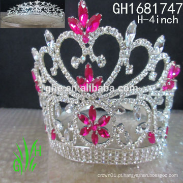 Novos designs rhinestone royal accessories Jóias tall cityant crown tiara